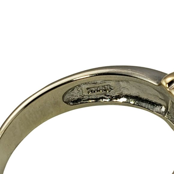 Vintage 14 Karat White/Yellow Gold and Diamond Ring Size 7.25 #11380 - Picture 6 of 8